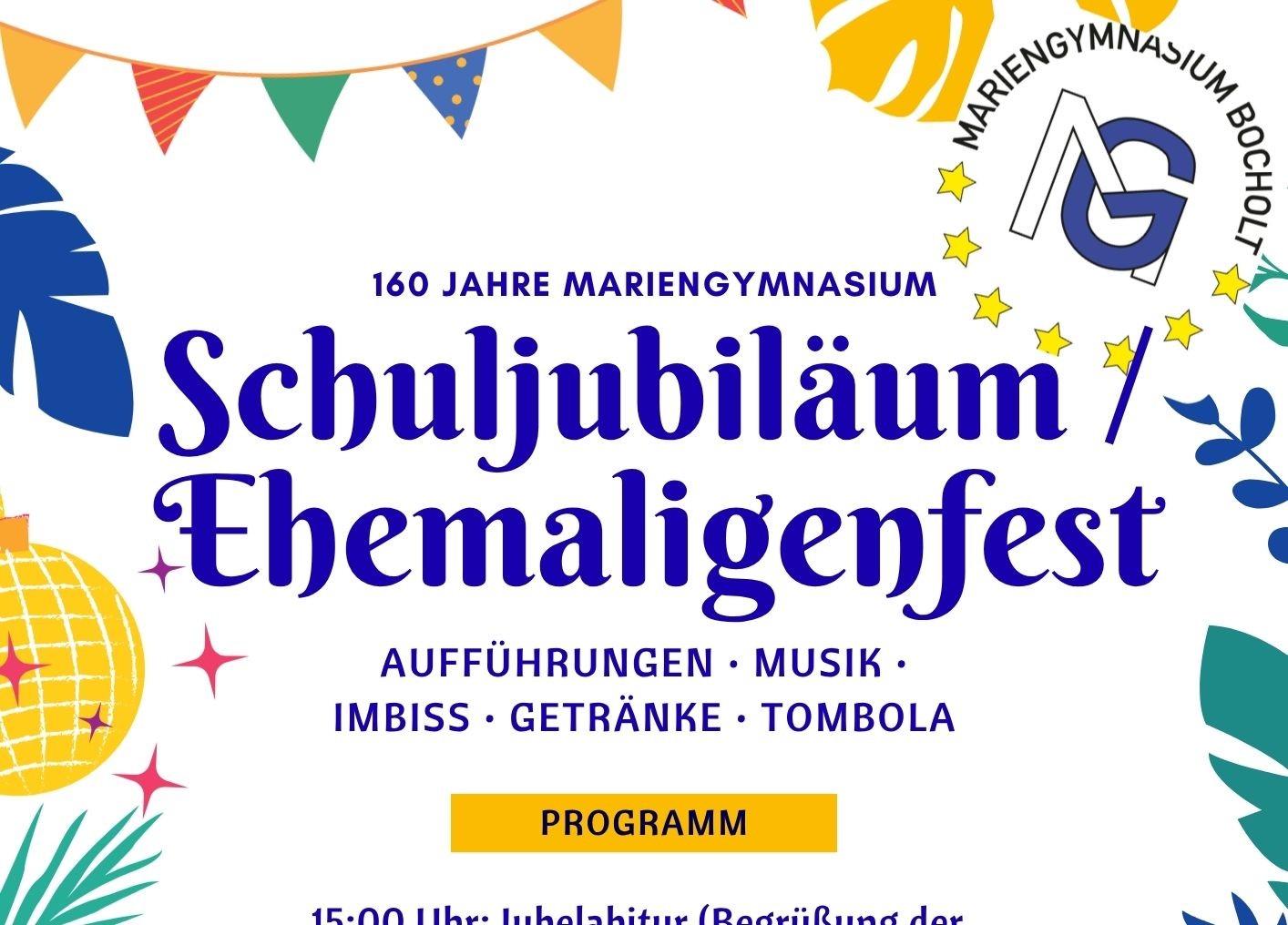 Nachrichtenbild: Bald ist es so weit - das Programm für unser Ehemaligenfest ist fertig!