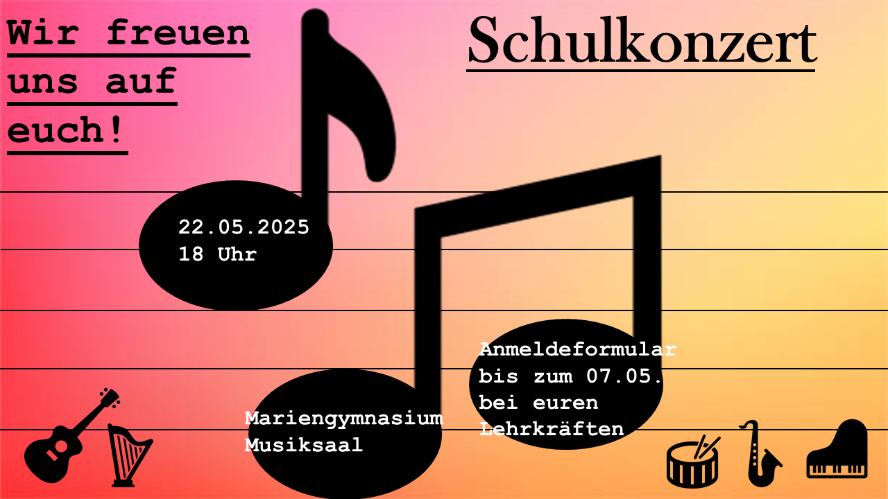 Nachrichtenbild: Jetzt für das Schulkonzert anmelden!